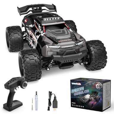snookids Voiture Télécommandée - 2,4 GHz Voiture RC Rapide Tout Terrain 40 km/h avec Lumières 1:18, 4WD High Speed Buggy Crawlers Radiocommandée Jouet Cadeau pour Enfant Adulte