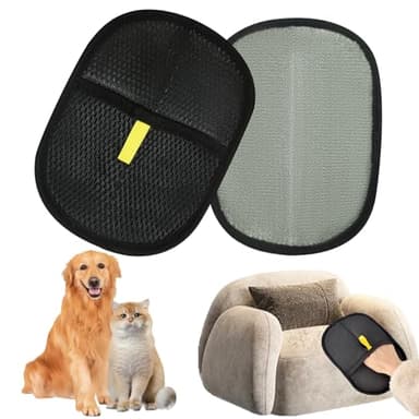 SZZETK 2 pièces Gant Ramasse Poils Animaux, Gants de Toilettage Double Face pour Chiens et Chats, Gants Brosse Anti Poils Animaux, pour Animal Domestique, Chat, Chien, pour Canapé, Meubles, Tapis