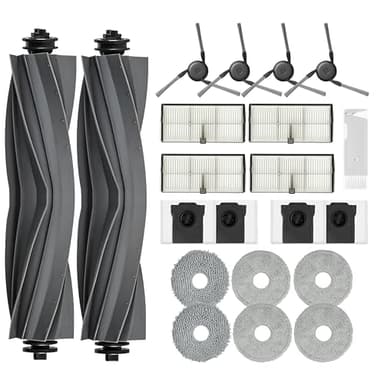 JoyBros Accessoires de Rechange pour Dreame L10s Ultra Gen 3, X40 Ultra Complete, L40 Ultra | 6 Serpillières, 4 Sacs, 4 Filtres HEPA, 2 Brosses Principales, 4 Brosses Latérales