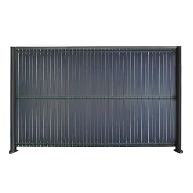 Kit occultation lamelle lattes PVC pour panneau grillage rigide maille 55 brise vue-brise H 1m73 x 2m50 Gris anthracite