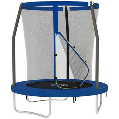 SPORTNOW Trampoline pour Enfant, Trampolines de Jardin, diamètre 183 cm, avec Filet de sécurité, Structure en Acier, Bleu