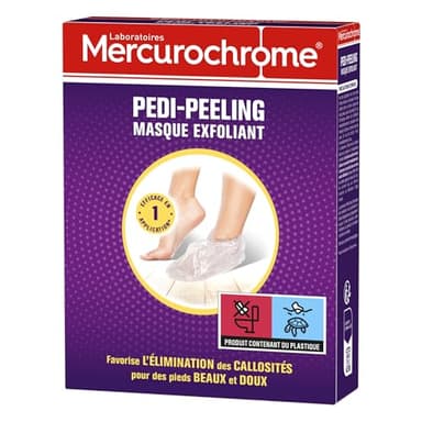 MERCUROCHROME - Masque Exfoliant Pedi-Peeling - Beauté des Pieds - Favorise l'Elimination des Callosités sur les Pieds - Efficace en 1 application - 1 Paire