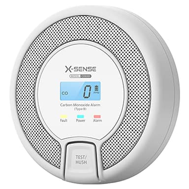 X-Sense Détecteur de Monoxyde de Carbone Autonome avec Affichage Numérique, Capteur Précis avec Une Durée de Vie de 10 Ans, Batterie Remplaçable, Conforme à la Norme EN50291, CO03D