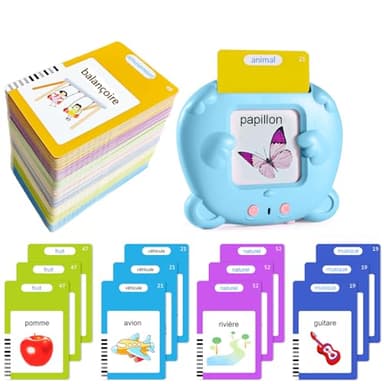 510 Mots Cartes Parlante Montessori Français, Carte Parlante en Français, Cartes Educatives pour Ecouter et Apprendre, Jeux Montessori pour Apprentissage, Jouet Enfant pour Cadeau de Garcon/Fille-Bleu