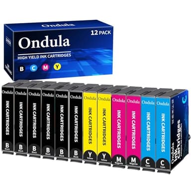 Ondula 18XL Cartouches d'encre Multipack Compatible avec Epson 18XL pour Epson Expression Home XP 322 XP-202 XP-205 XP-212 XP-215 XP-225 XP-30 XP-302 XP-305 XP-312 XP-315 XP-102 XP-325 (Paquet de 12)