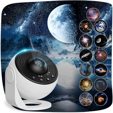 Macchiatto Pro Projecteur Ciel Etoile Planetarium Projecteur Galaxie avec 13 Disques de Film, Veilleuse Projecteur Réglage de Rotation à 360°pour Chambre Plafond Cadeaux Enfants Adultes
