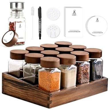 SIAZIH Organisateur Étage Épices (12 x 120 ml), Meuble Élégant de Rangement pour Cuisine