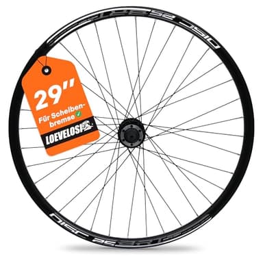Jante avant de VTT 26" 27,5" 29" - Roue avant pour frein à disque - 6 trous - Jante et moyeu en aluminium - 36 rayons - Noir - Vélo avant pour VTT - Vélo de ville (26")