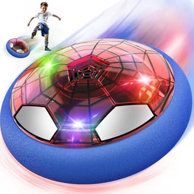 Spider Ballon de Foot Aéroglisseur, Air Power Football Enfant Jouet Garçon 3 4 5 6 7 8 9 Ans Hover Ball Rechargeable avec Lumière LED Soccer Aire de Jeux Intérieur Extérieur Cadeau Noël Anniversaire