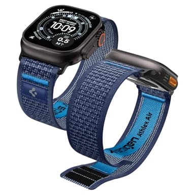 Spigen Athlex Air 2 Bracelet Compatible avec Apple Watch Ultra 2/1 49mm, Série 11/10 46mm, 9/8/7 45mm, SE2/SE/6/5/4 44mm - Bleu Marine Actif