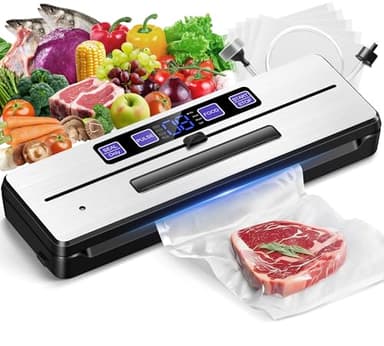 LanBlu Machine Sous Vide Alimentaire avec Double Thermoscellage, 7en1 Appareil Sous Vide Alimentaire Jusqu'à Huit Fois Plus Frais,80KPA Appareils de Mise Sous Vide Alimentaire pour Aliments Sec/Humide