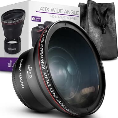 Altura Photo Objectif Grand Angle HD Professionnel 49 mm 0,43x (avec Partie Macro) pour appareils Photo sans Miroir Canon EOS M50 M M2 M3 M5 M6 Mark II M10 M100 M200 R50 R100