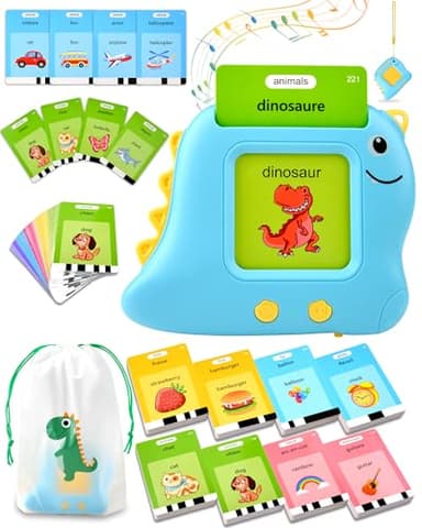 510 Mots Carte Flash Parlante Français, Jouer Enfants de 2 à 6 Ans, Cartes éducatives pour Enfants Cadeaux d'anniversaire Blu (Français/Anglais/Bilingue)