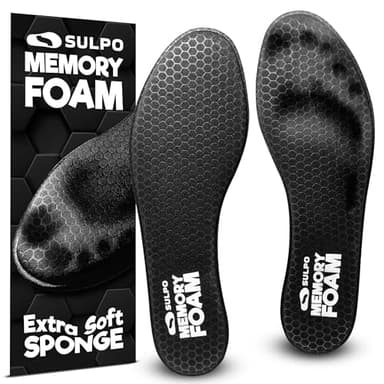 SULPO Semelles en mousse à mémoire de forme - Semelles douces, confortables et fines, semelles pour homme et femme, semelles pour chaussures de sport, soutien pour le confort et l'ajustement du pied