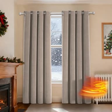 Ystyle Rideau Velours Thermiques Lot De 2, Rideau 100% Occultant, 140×260cm, Rideau Thermique Isolant Anti Froid, Rideau Opaque Salon Moderne, Rideau Phonique Anti Bruit Chambre, Chameau