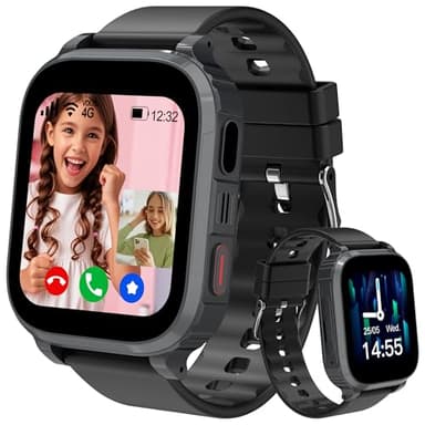 Ruopoem 4G Montre Connectée Enfant GPS, Montre GPS Enfant Tracker avec Appel Vidéo SOS Réveil Appareil IP68 Mode Scolaire Jeux Chat, Montre IntelligenteEnfant Cadeau pour Filles et Garçons