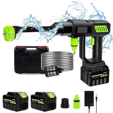 Nettoyeur haute pression sans fil, 980 PSI (120 bars), buse multifonction 6 en 1, nettoyeur haute pression sans fil, pistolet de lavage de voiture, Waterblitz haute pression portable (2 batteries)