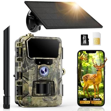 iZEEKER Caméra de Chasse Solaire 2 en 1 4G LTE et Standard, HD 48MP Caméra Chasse Vision Nocturne Détection de Mouvement, Contrôle Application sans WiFi Etanche IP66 avec Carte SIM & Carte TF 64 Go
