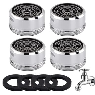 4pcs Mousseur Robinet M24 en Laiton, Économiseur d'Eau pour Robinet M24 avec Débit 5L/min, Mousseur Robinet Cuisine avec Filtre Robinet Anti Calcaire, Embout Universel pour Cuisine et Salle de Bain