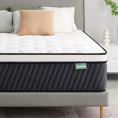 SZsuilong Matelas 160 x 200, Épaisseur 26cm Hybride Matelas avec Mousse à Mémoire de Forme Ressorts Ensachés, Fermeté Moyenn 7 Zones de Confort Équilibré Respirable, Certifié Oeko-Tex