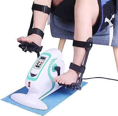 DZTBX Fitness Motorized Pedal Exerciser Electric Mini Exercise Bike, Portable Home Office Leg Bras Foot Cycle Bike avec Écran LCD Mini Cycling Trainer Stationary Exercise Leg Peddler