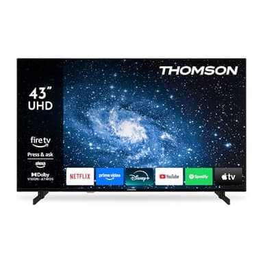 THOMSON TV 43 Pouces (108 cm) 4K UHD Smart Fire TV, Commande vocale Alexa, Triple Tuner (DVB-T/T2/C/S/S2), Dolby Vision, Dolby Atmos, HDR10, AirPlay, HDMI 2.1, WiFi, Bluetooth- 43UF4S35