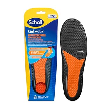 Scholl Semelles GelActiv Professionnel - Chaussures de travail Hommes - Pour un confort durable avec une absorption des chocs et un amorti renforcé grâce à la technologie GelWave - Taille 40 à 46,5