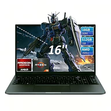 CYCLUS 16" PC Portable Étudiants Bureautique Créatif – AMD Ryzen 5 3500U (4C/8T 3,7 GHz), 16Go RAM, 512Go SSD, Vega 8, Clavier Rétroéclairé + USB-C + Membrane AZERTY