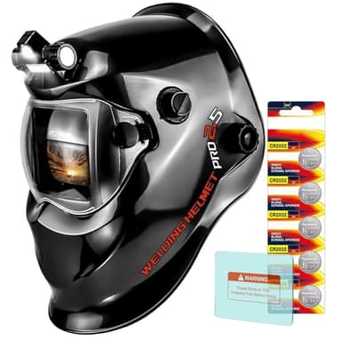 TRQWH Casque de soudage avec lumière Auto-obscurcissement True Color pour hommes Casque de soudage à énergie solaire avec capteur d’arc 2 Large ombrage 4/9-13 pour TIG MIG ARC Masque de soudeur Cool