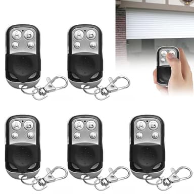 5 Pièces Telecommande Universelle Portail, 433.92 MHz Rolling Code Fixe Bip Portail Automatique Universelle sans Fil Télécommandes Garage à 4 Boutons pour Porte de Garage et Voiture