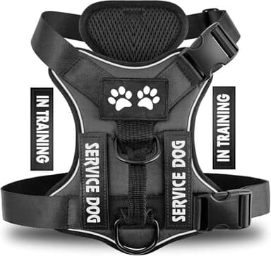 Harnais Chien Anti Traction, Réfléchissant Respirante, avec Attache Devant et Poignée Contrôle Sécurité, Harnais pour Chiens Petits, Moyens et Grands