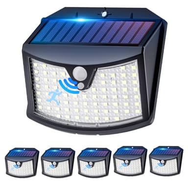 Giliwosy Lampe Solaire Exterieur, 【Lot de 6】 Lumière Solaire Extérieure, 3 Modes IP65 Étanche - Éclairage Extérieur Solaire pour Jardin, Garage, Patio, Lampe Exterieur Murale