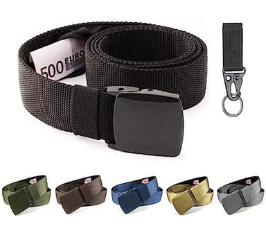 BLAINDERS Ceinture de Voyage Porte-Monnaie, Pochette secrète, Ceinture Cache Billets, Idéal pour Une Meilleure Sécurité en Voyage et Travail. (Noir)