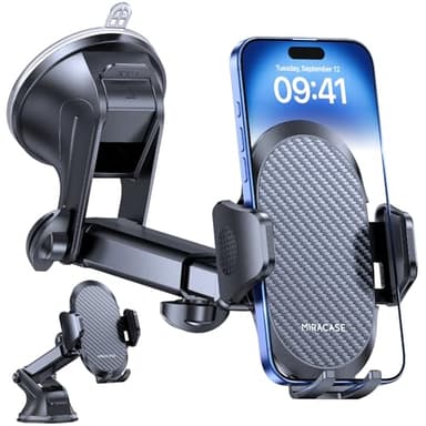 Miracase Support Téléphone Voiture [Ventouse Puissante] Porte Telephone Voiture Tableau de Bord, Rotation 360° Portable Ventouse pour iPhone Compatible avec 4-7.2" Smartphone