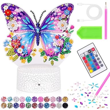 Cadeau Fille 10 6 8 5 7 9 Ans: Jouet Enfant 5 6 7 8 9 Ans Diamond Painting Lampe Enfant Veilleuse Papillon Loisirs Créatifs Fille 10-11-12 An Activités Manuelles Idee Cadeaux Anniversaire Deco Chambre