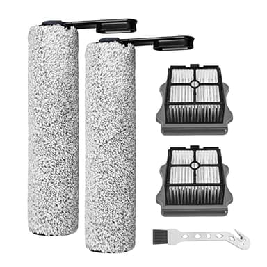 Fixbetter Rouleau de brosse de rechange et Filtre HEPA pour Tineco Floor One S5 / S5 Pro / S5 Pro 2 / S5 Extreme aspirateur humide et sec, 2 rouleaux de brosse + 2 filtres + 1 brosse de nettoyage