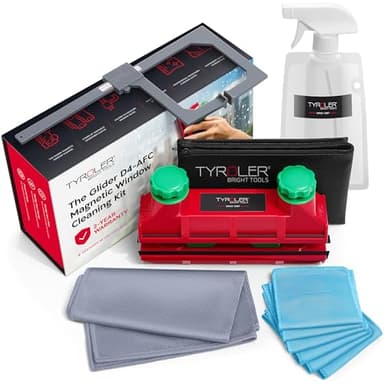 Tyroler The Glider D-4 Lave Vitre Magnétique Double Vitrage | 2-40mm d'Épaisseur - Nettoyeur Vitre Magnétique pour Fenêtres | Lave Vitre Aimanté Double Vitrage | Nettoyage Vitre Magnétique