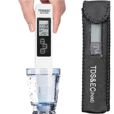 KEWAYO Testeur numérique LCD pour la qualité de l'eau - Mesureur TDS EC et Température 3 en 1, précision de lecture +/- 2%, 0-9990 PPM, pour eau potable/piscine/aquarium/spa
