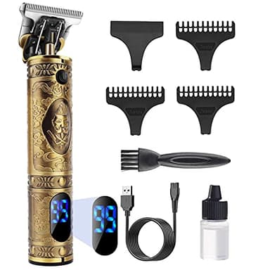 YiLFo Tondeuse Cheveux Hommes, Tondeuse Barbe Homme Professionel, Rasoir Electriques Hommes Écran LED, Sans Fil Brostyle Tondeuse Precision Rechargeable, Silencieuse pour les Salon et la Famille
