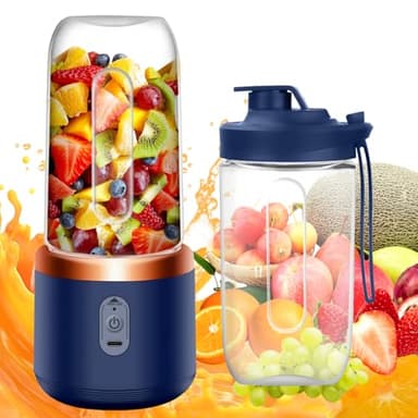XUNIVERS Mixeur Portable Électrique de 400 ml,mélangeur pour smoothies,mini mélangeur portable avec 6 lames en acier inoxydable rechargeable pour la Préparation de Milk-Shakes,jus de Fruits,Smoothies