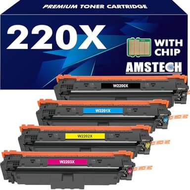 220A 220X Toner Compatible pour HP 220A Toner Color LaserJet Pro MFP 4302dw 4302fdw 4202dw 4202dn 4302fdn Noir Cyan Jaune Magenta,W2200A W2201A W2202A W2203A avec Puce 4PK