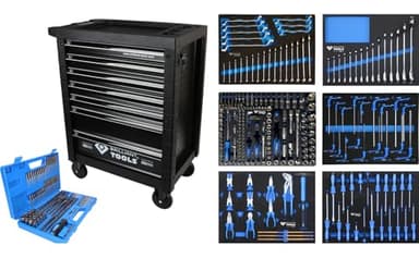 BRILLIANT TOOLS BT153473 Chariot d’atelier avec 7 tiroirs et 473 outils [Powered by KS TOOLS]