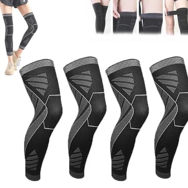 ZEPOIYM Compression de Jambe complète Flytex, Manchon de Compression de Jambe complète Flytex, Soutien du Genou pour la Course, Manchons de Compression pour Genoux et Jambes (M,2 Pairs)