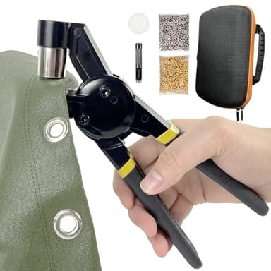 HAPDEN Oeillets Métalliques Kit 10mm, Pince à Oeillets pour Bâches et Tissus, set d'oeillets pour Bâches avec 200 Oeillets (Ø 10mm) et Kit d'outils