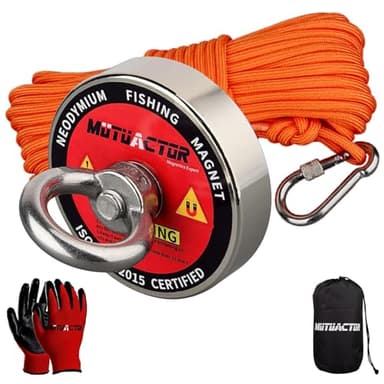 MUTUACTOR n52 Aimant Neodyme Super Puissant 150KG Force de Traction, Aimant Puissant Avec 20M Robuste Corde, Acheter Aimant Puissant Dans Jeu Pêche Magnetique pour la pêche magnétique et Le sauvet …
