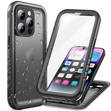 Cozycase Coque Pour iPhone 14 Pro Max Étanche Antichoc -360 degres Incassable Militaire Rigide Intégrale Case/Bumper/Housse 【IP68 Waterproof/Imperméable】 Etui Anti Choc Eau avec Protection Camera Noir