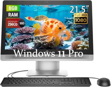 HP ProOne 600 G2 All-in-One Ordinateur de Bureau, FHD 21.5" (1920 x 1080), Intel Core i5-6500, 8GB RAM DDR4, 256GB SSD, Bluetooth, Clavier QWERTY, Souris, USB WiFi, Windows 11 Pro (Refurbished)
