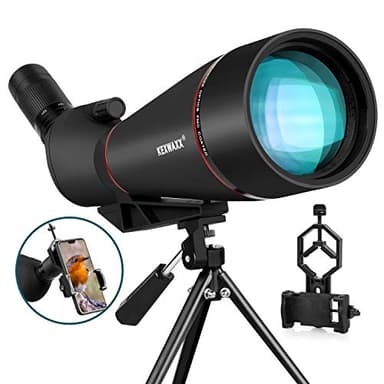 KEXWAXX Longue Vue Tir Sportif Puissante Terrestre 25-75X 100mm Étanche Bak4 FMC Film Longue Vue Trepied & Adaptateur Smartphone Monoculaire Telescope Noir