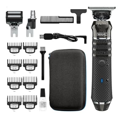 Wahl Pro Series High Visibilty Tondeuse, lame de coupe rapprochée, Lithium-Ion, tondeuse à barbe entièrement lavable, kit de toilettage, têtes interchangeables, sans fil, coupe près de la peau