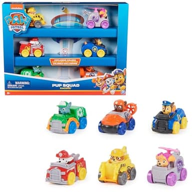 Paw Patrol - Pat Patrouille - Coffret Cadeau 6 Racers Pup Squad - Voiture Figurine À Collectionner - Pat Patrouille Jouet - Cadeau Enfant 3 Ans Et + - Jouet Enfant 3 Ans Et +